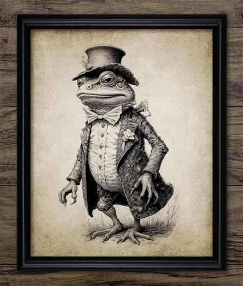 Whimsical Frog Wall Art Printable Frog Frog Businessman - Etsy