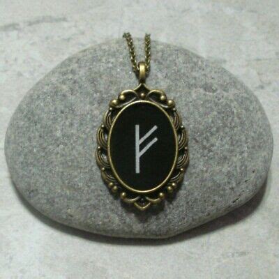 Fehu Rune Pendant Necklace Jewelry Antique Bronze | eBay