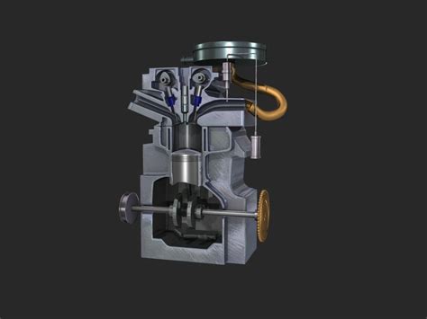 Engine Inline Four-Cylinder Gasoline Engine 3D model animated | CGTrader