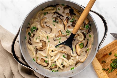 Creamy Mushroom Udon Noodle Soup - From My Bowl