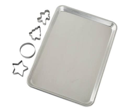 Nordic Ware Cookie Sheet Set with Four Cookie Cutters – Silver FIVE ...