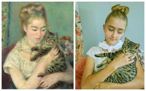 "Woman with a cat" Auguste Renoir copycat