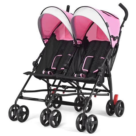 Baby Joy Foldable Twin Baby Double Stroller, Pink - Walmart.com