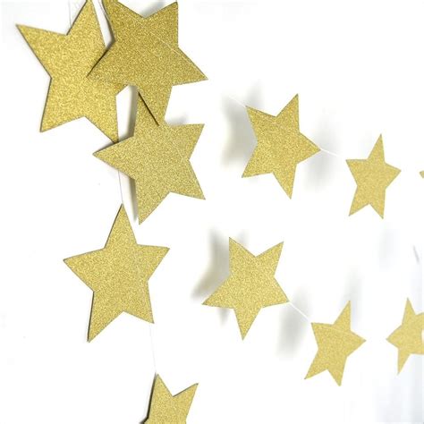 2 PCS of 8 Feet Long Five Star Paper Garland Hanging Décor Wedding Baby ...