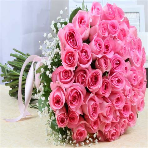 Flowers Bouquet of Fifty Pink Roses