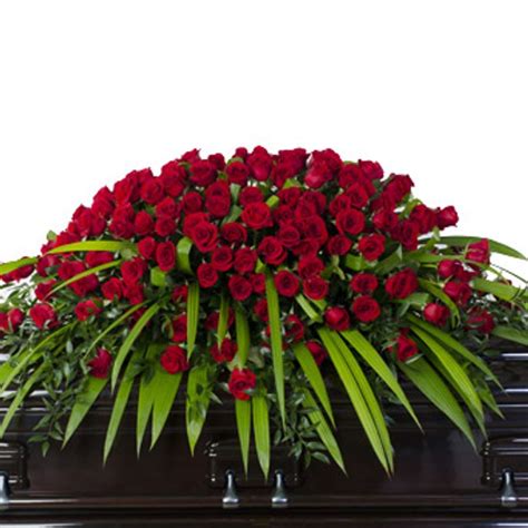 RED ROSE CASKET SPRAY Hillcroft Florist:Luxury Flowers Houston TX