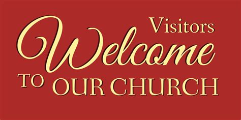 Red Visitors Welcome To Our Church Banner