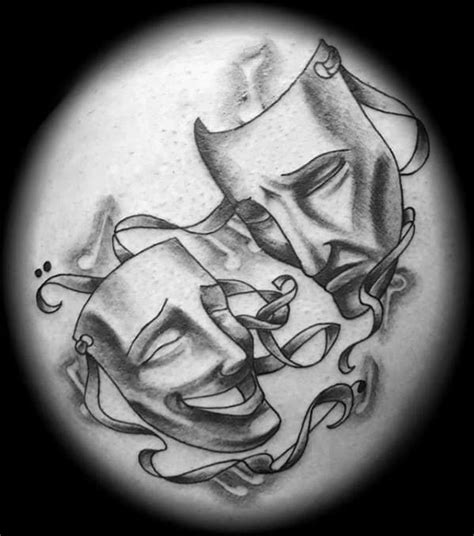 60 Drama Mask Tattoo Designs For Men - Theatre Ink Ideas | Mask tattoo ...