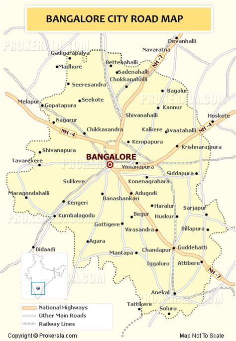 Bangalore Map | Bangalore City Map | Banaglore Urban Road Network Map