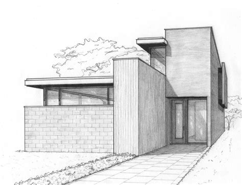 A perspective sketch for a house in the city. | Desenhos de arquitetura ...