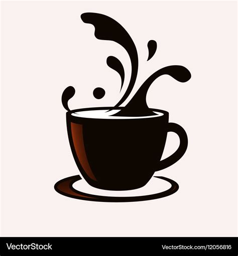 Coffee cup with splash Royalty Free Vector Image