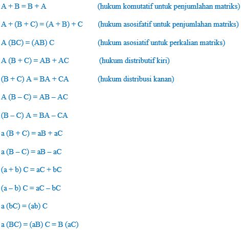 Sifat Sifat Operasi Matriks - Mobile Legends