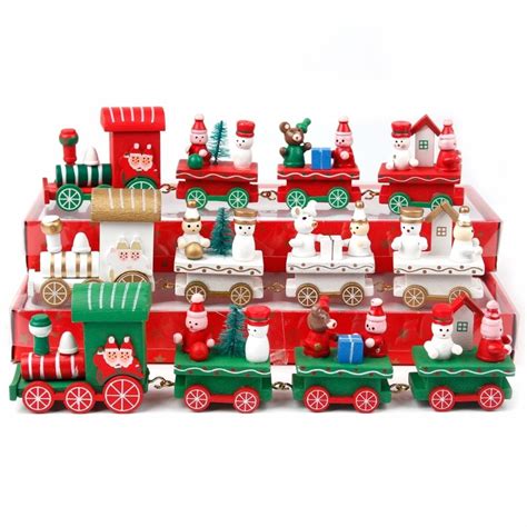 Wooden Painted Christmas Train Decoration | Christmas decorations for ...