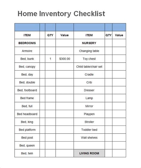 Home Inventory Template - 15 Free Excel, PDF Documents Download | Free ...