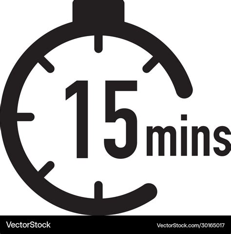 15 minutes timer stopwatch or countdown icon time Vector Image