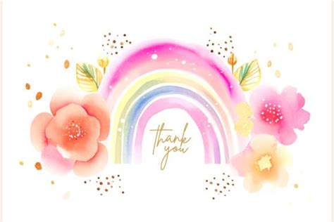 Pink Watercolor Rainbow with Flowers Graphic by Maddy's Art & Mockups ...