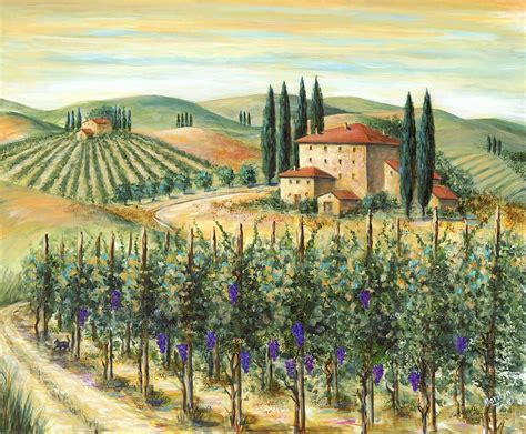 Tuscan Vineyard And Villa by Marilyn Dunlap | Tuscan art, Italy art ...