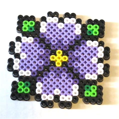 Perler Beads Flower Coaster Magnet or Keychain - Etsy