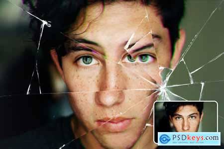 Broken Glass Mirror Photo Effect » Free Download Photoshop Vector Stock ...