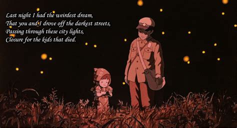 Pic from Studio Ghibli's Graveyard of the Fireflies (1988) Lyrics from ...