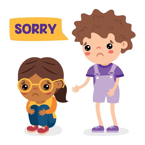 Cartoon Little Kid Saying Sorry 35585063 Vector Art at Vecteezy