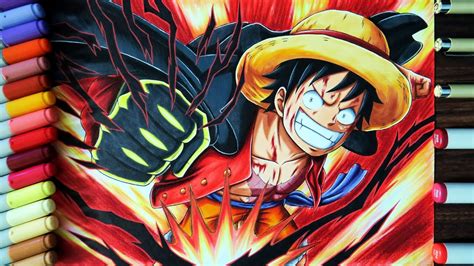 Drawing Monkey D. Luffy Conquerors Haki Punch - One Piece - YouTube