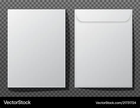 Envelope a4 paper white blank letter envelopes Vector Image