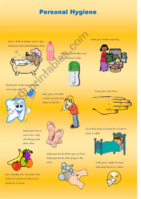 Personal Hygiene Poster - ESL worksheet by claire23