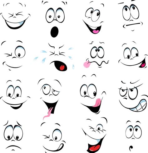 Cartoon faces ⬇ Vector Image by © Iraidka | Vector Stock 6018052