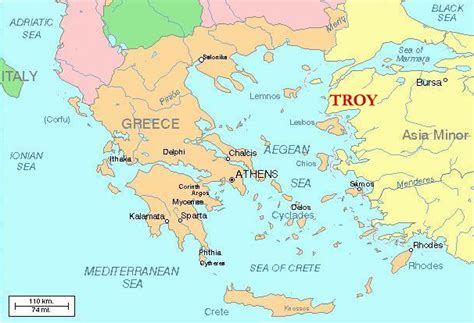 Map Of Ancient Greece Troy Sparta