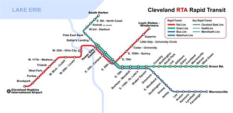 Cleveland RTA Rapid Transit - Map, lines, stations and tickets