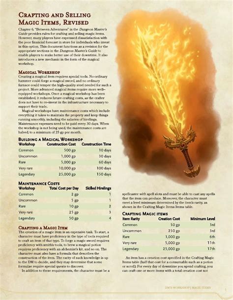 Crafting and Selling Magic Items, Revised – Dungeon Master's Workshop ...