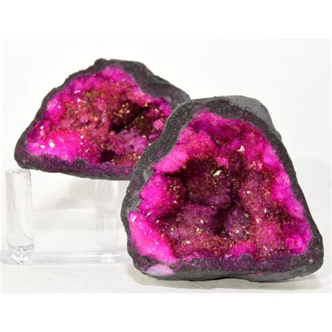 HQRP - 2.8" 130g Dyed Purple / Pink Geode Quartz Pair Druzy Crystal ...