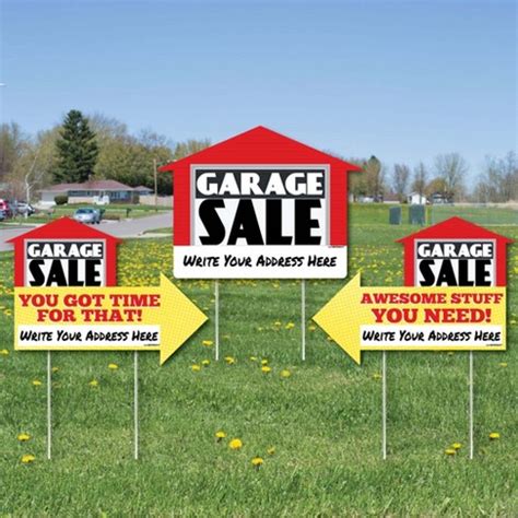 Big Dot Of Happiness Garage Sale Signs - Yard Sign With Stakes - Double ...