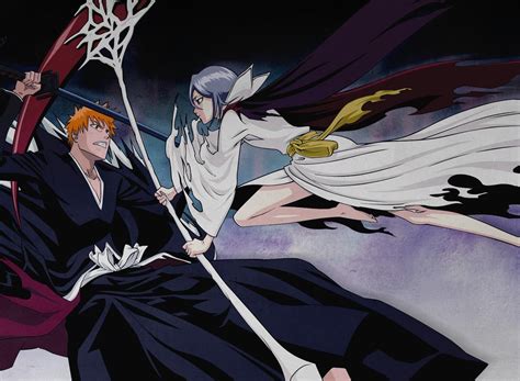 Bleach HD Wallpaper: Rukia Kuchiki & Ichigo Kurosaki in Action