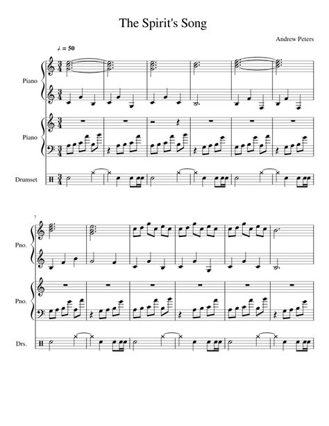 The spirit s song Sheet music for Piano, Drum Group (Mixed Trio ...