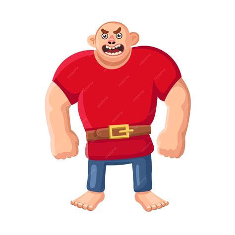 Premium Vector | Angry hungry giant character Big man Character for ...