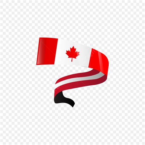 Waving Canada Flag Vector PNG Images, Waving Ribbon Flag Canada Design ...