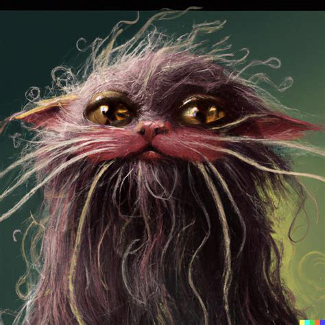 A very happy cat, bad hair day, wrinkles, digital art : r/dalle2