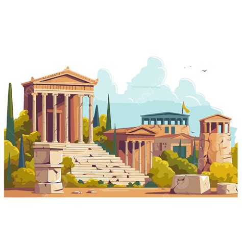 Athen Clipart Illustration Der Antiken Architektur Des Antiken ...