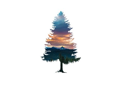 Mountain tree silhouette stencil art, simple background, nature HD ...