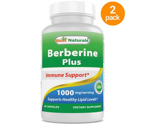 2 Pack - Best Naturals Berberine Plus 1000 mg per serving 60 Capsules ...