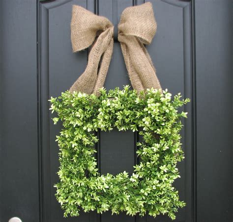 Boxwood Wreath Boxwood and Burlap Year Round Front Door