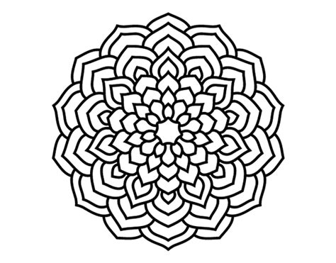 Dibujo de Mandala pétalos de flor para Colorear … Adult Coloring ...