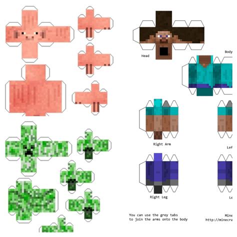 Minecraft Figuren Basteln Vorlagen Minecraft Bastelvorlagen Zum ...