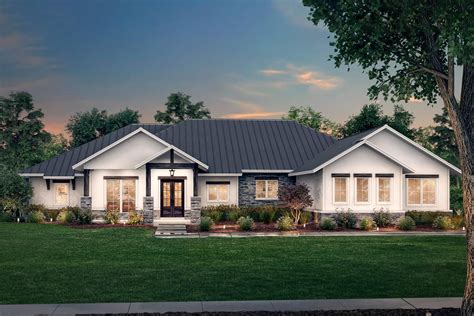 Plan 51851HZ: One-Story Hill Country Home Plan with Open Floor Plan and ...