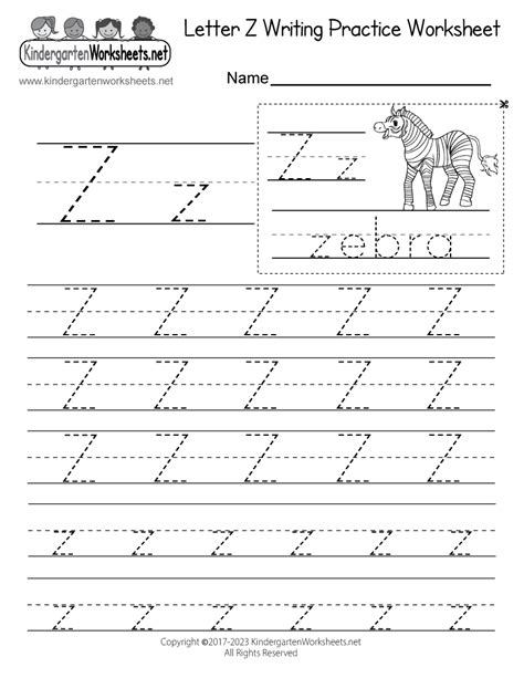 Letter Z Writing Practice Worksheet - Free Printable, Digital, & PDF