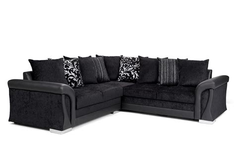 Buy Black Corner Sofa bed with storage crushed velvet fabric | Corner ...