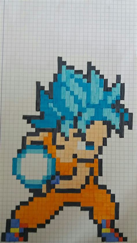 Pixel art son goku blue kaméhaméha | Dibujos fáciles, Dibujitos ...