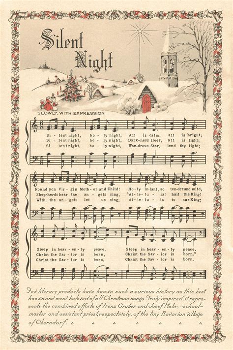 Free Printable Vintage Color Illustration Christmas Carols - Rose ...